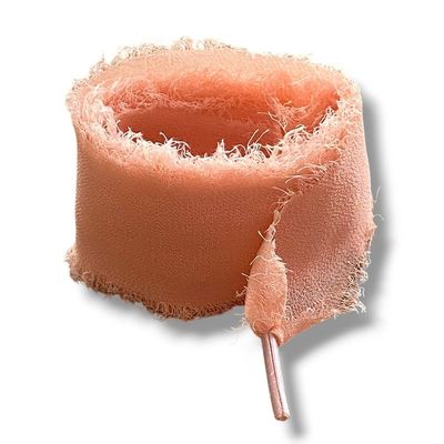 Lacets en popeline style bohème larges rose corail pour sneakers et accessoires mode