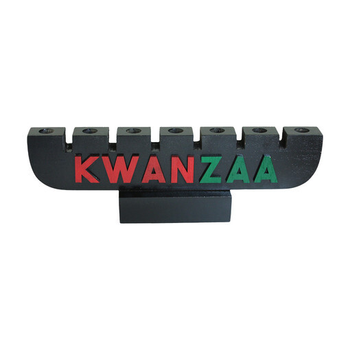 Kwanzaa Kinara with Lettering, Color: Black