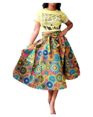 Woman Mid Length Maxi Skirt - Multi-color