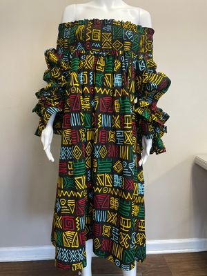 Off Shoulder African Kente Dress
