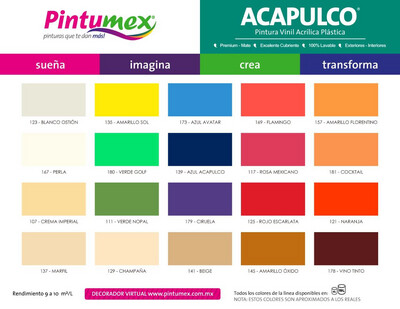 Acapulco (Vinil acrílica plástica mate) Int-Ext 9 años