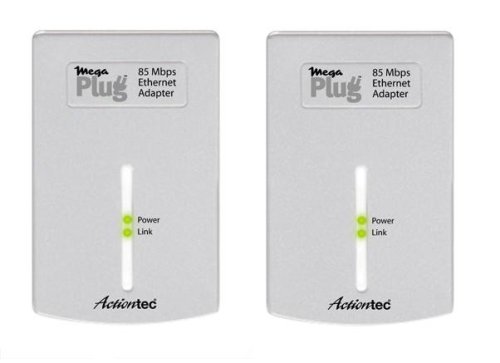 Actiontec MegaPlug 85 Mbps Ethernet Adapter Twin-Pack