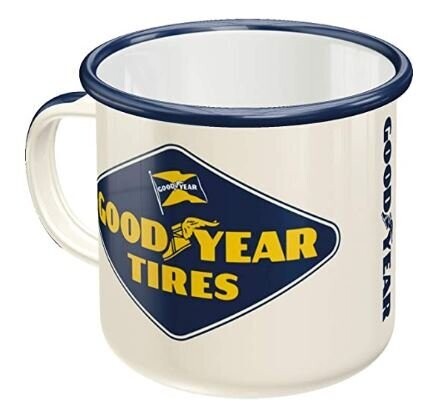 Taza esmaltada retro Goodyear