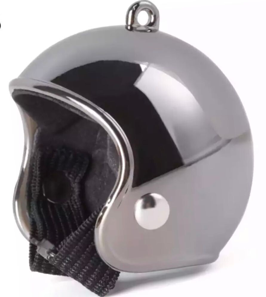 Llavero Casco Cromo Plata