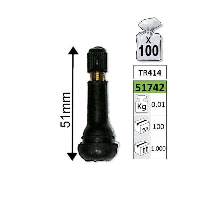 Bolsa de 10 Válvulas JBM para llantas 51mm