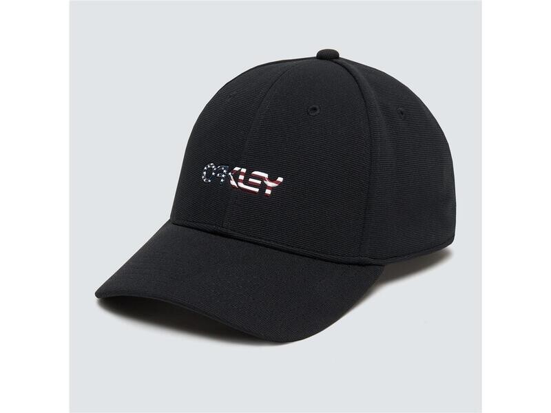 Gorra OAKLEY STRETCH METALLIC Negro/Bandera USA