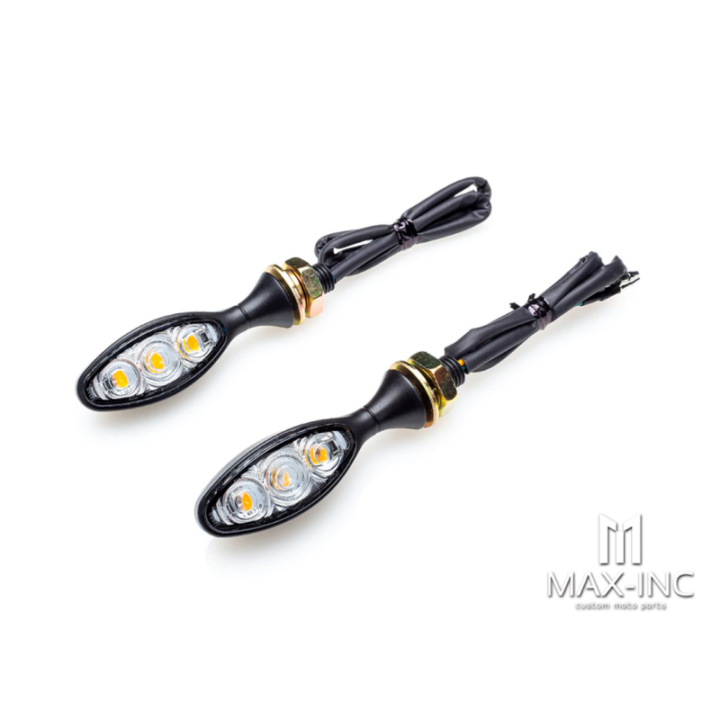 intermitentes LED Trinity de aleación negra mate