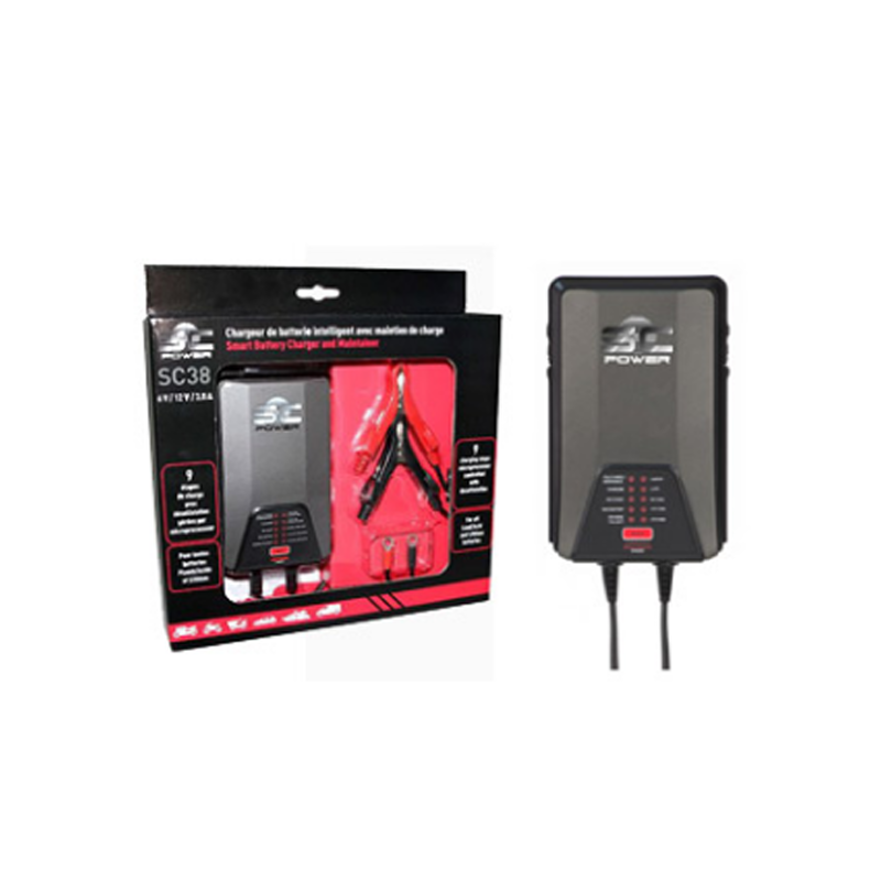 Cargador de batería de plomo y litio 6 / 12V 0.8-3.8A