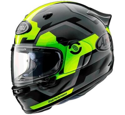 Casco ARAI QUANTIC FACE Negro/Amarillo Flúor,