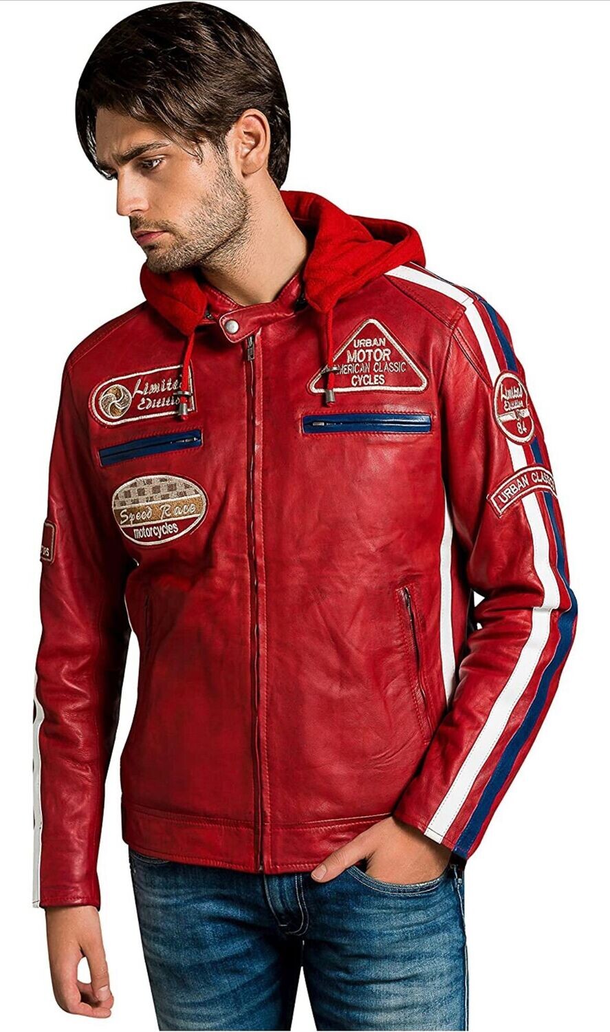 CHAQUETA  CUERO 58 ROJA