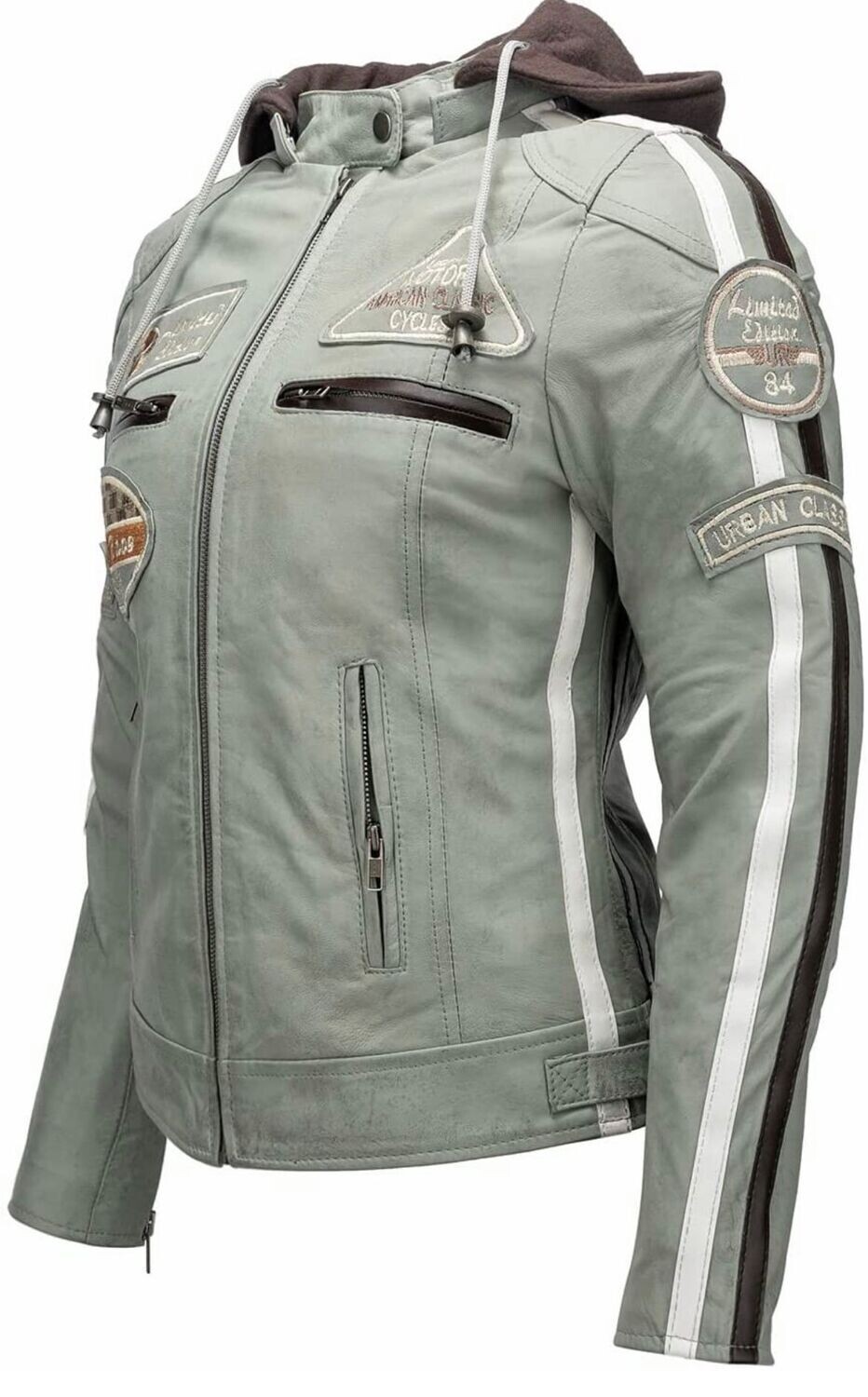 Chaqueta cuero URBAN gris