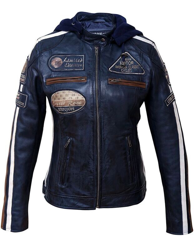 Chaqueta cuero URBAN azul