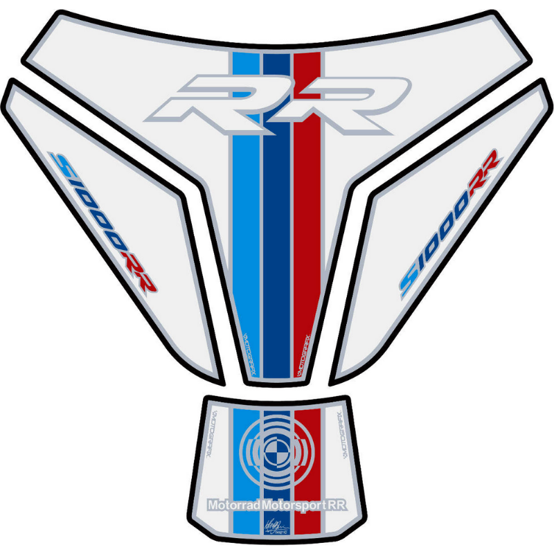 Protector de depósito BMW S1000RR 4 piezas MotorSport blanco