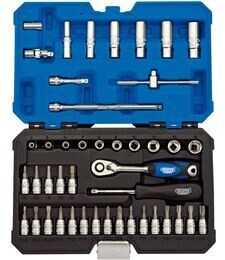 "Kit de 44uds de Vasos & llaves trinquete métrica 1/4"" DRAPER"