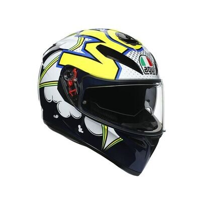 AGV K3 SV BUBBLE BLUE/WH/YELLOW FLUO