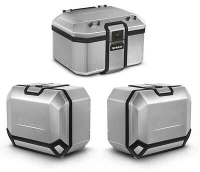 Pack completo Shad Terra 131L: Baúl 48L, Maleta derecha 36L, izquierda 47L