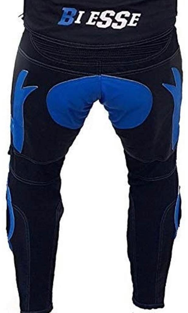 Biesse - Mono de moto para adulto de piel y tejido - Divisible en 2 piezas:  chaqueta y pantalón - Ajustable - Tallas desde XS a 4XL - Mono de moto con