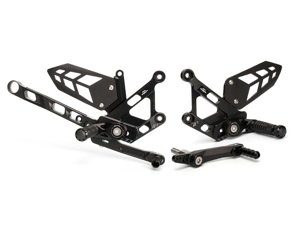 Estriberas retrasadas Gilles Tooling MUE2, negro Yamaha MT-10