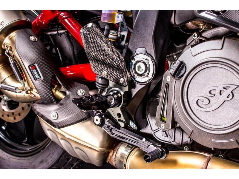 Estriberas retrasadas Gilles Tooling RCT10, negro / plata INDIAN FTR 1200