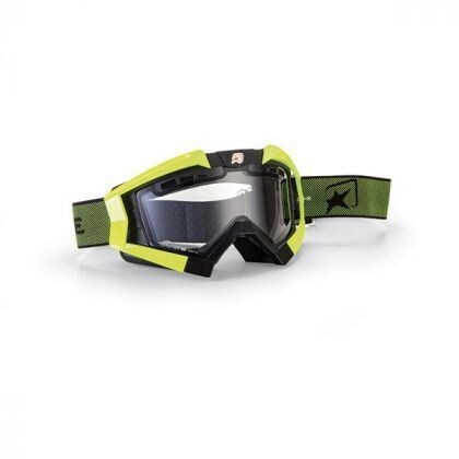 GAFAS RC FLOW NEGRO-AMARILLO, LENTE CLARA DOBLE VENTILADA