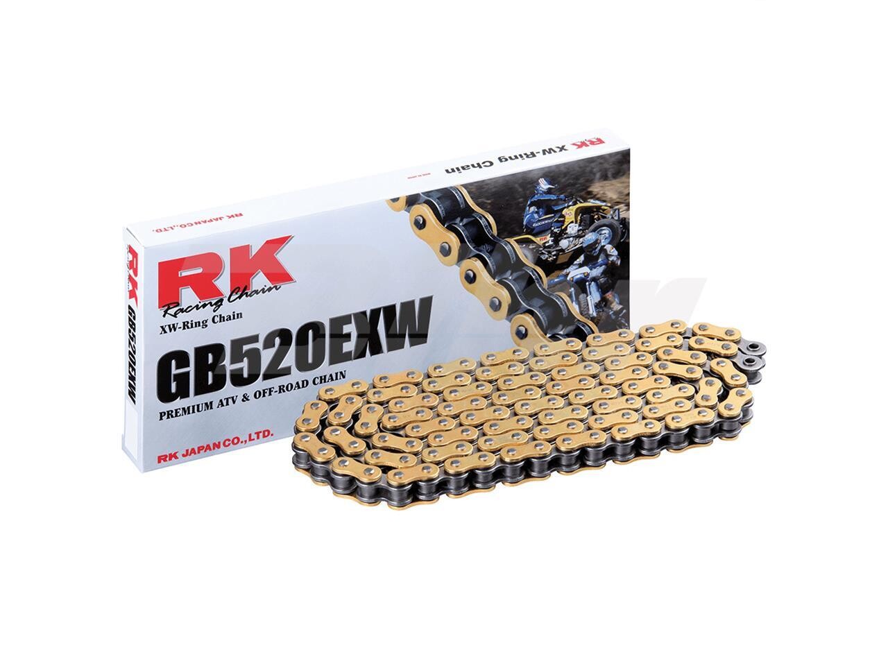 Cadena RK GB520EXW con 118 eslabones oro