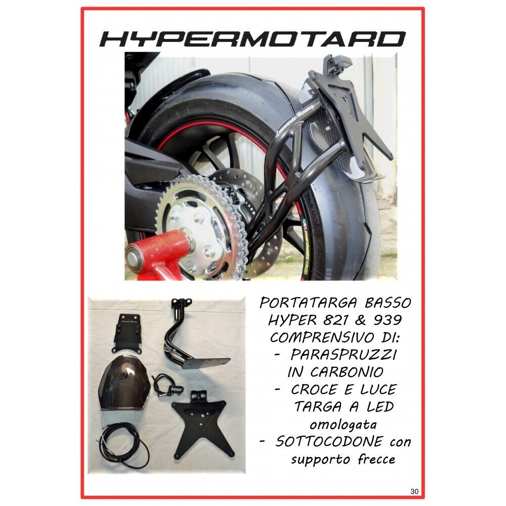KIT MATRICULA MONOBRAZO BAJO PARA HYPERMOTARD 821/939