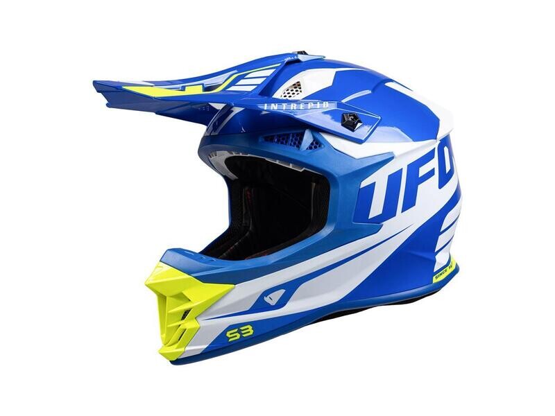 Casco UFO INTREPID Blanco/Azul/Am.Flúor