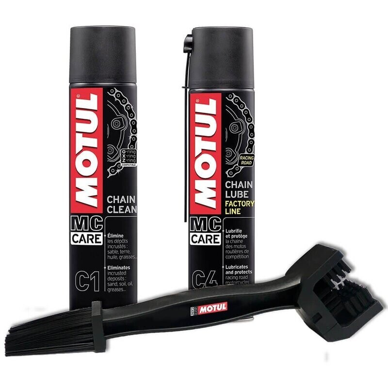 Pack Limpia Cadena Motul Factory Line Mc care