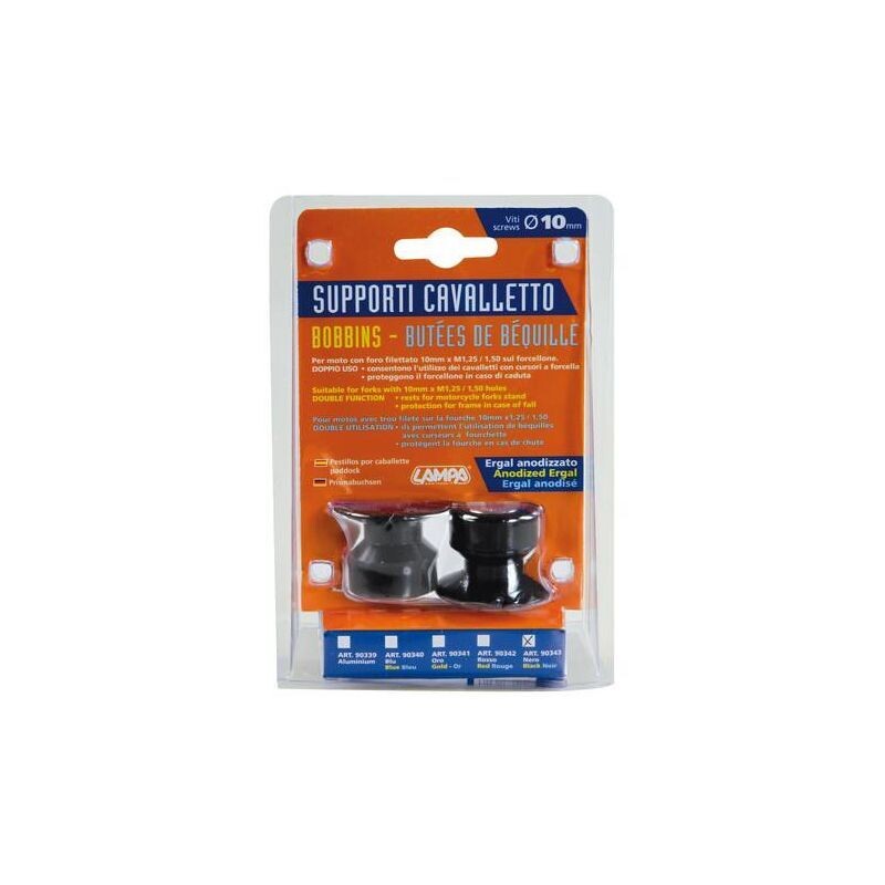 LAMPA SOPORTE CABALLETE 10 MM NEGRO KIT
