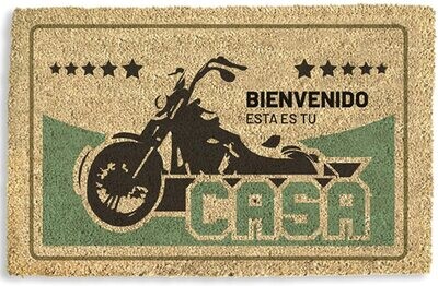 Felpudo Coco | Felpudo Original Rectangular Moto Verde - 60x40 cm Felpudo Coco | Felpudo Original Rectangular Moto Verde - 60x40 cm