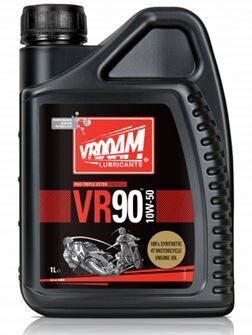 VROOAM BOTE 1 LITRO VR-90 SERIES ACEITE MOTOR 4T - 100% SINTÉTICO. TECNOLOGÍA PAO-ESTER 10W50