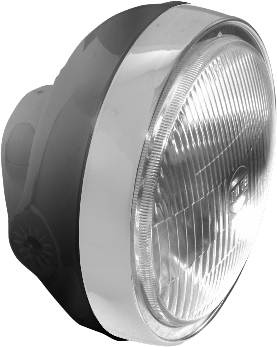 Conjunto foco delantero Classic anclaje lateral de 6-1/4" HEADLIGHT 12V 60/55W BLK