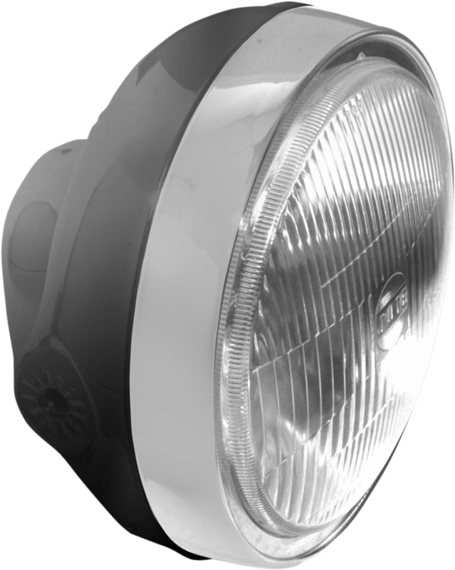 Conjunto foco delantero Classic anclaje lateral de 6-1/4" HEADLIGHT 12V 60/55W BLK