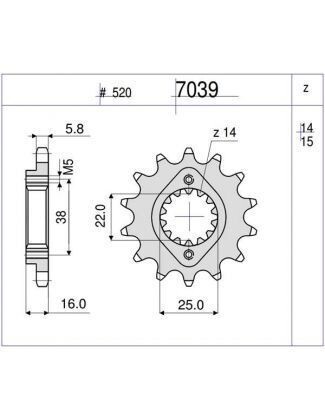 PIÑON PROF. DUCATI 906 14 D MOD 7039