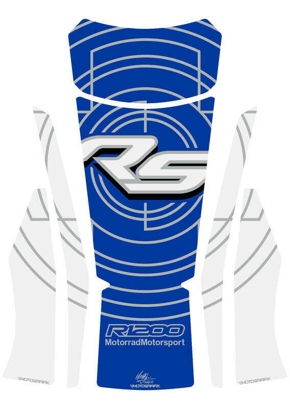 Protector de depósito Motografix BMW R1200RS 5 piezas blanco/azul