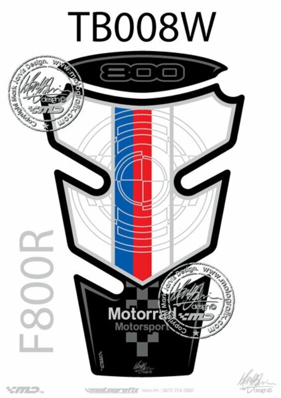 Protector de depósito Motografix F800R blanco/azul/rojo