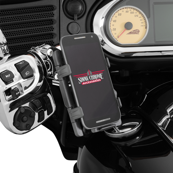 Soporte de manillar para teléfono/GPS SHOW CHROME
PHONE/GPS HOLDER BLAC