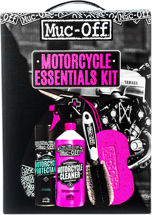 Kit completo de limpieza MUC-OFF: Protector, limpiador, esponja y cepillo