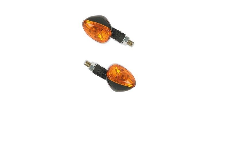 Juego de intermitentes V Parts brazo corto negro, Cristal Ambar
