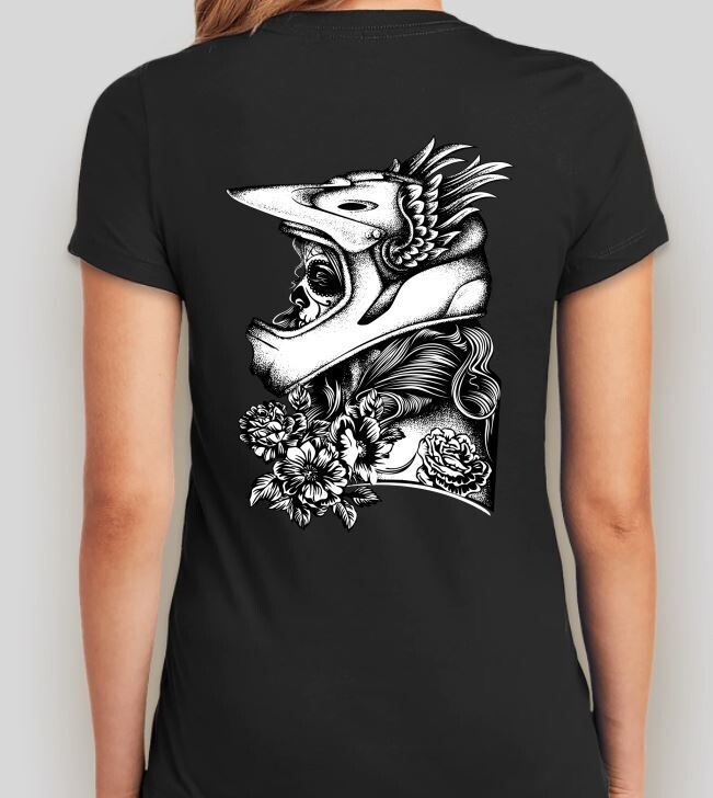 CAMISETA ROCK OR DIE BIKER GIRL MUJER