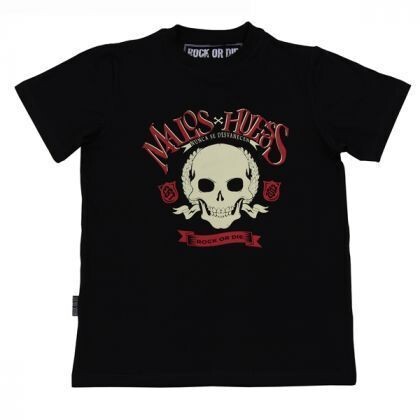 CAMISETA ROCK OR DIE MALOS HUESOS NEGRA HOMBRE