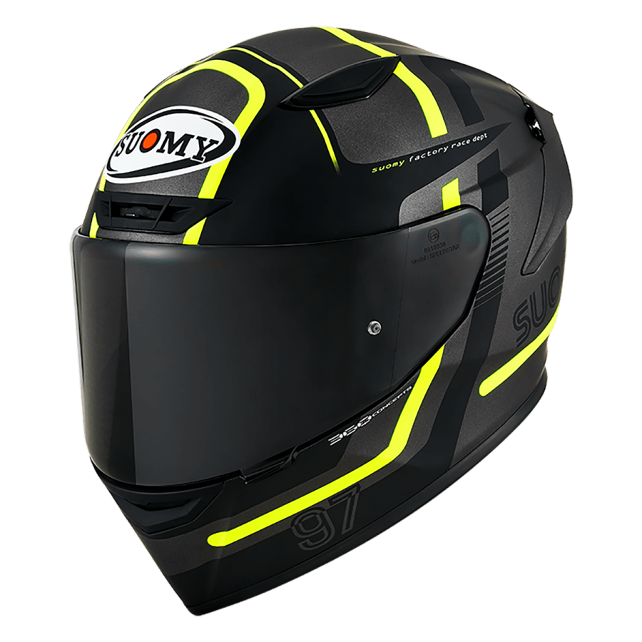 SUOMY TRACK-1 NINETY SEVEN MATT GUN METAL/YELLOW