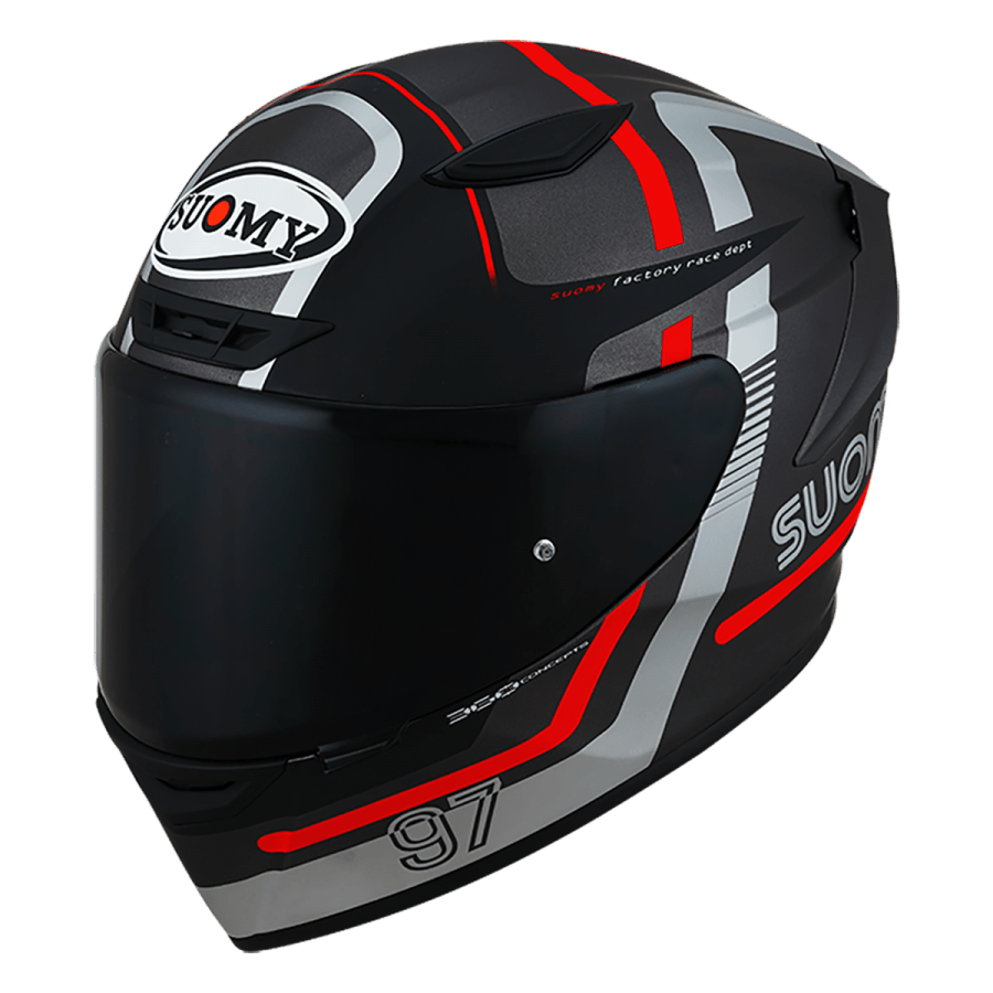 SUOMY TRACK-1 NINETY SEVEN MATT GUN METAL/RED