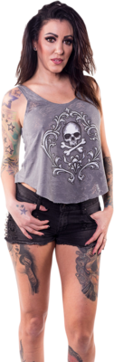 LETHAL HEAD Top suelo Skull and Crossbones mujer