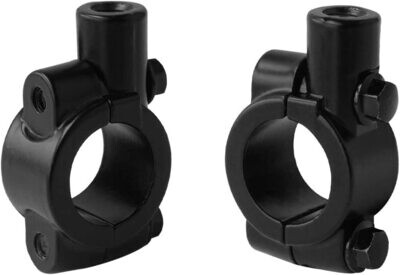 Brida 2 piezas 25 mm universal manillar soporte espejo retrovisor M8 soporte para manillar de motocicleta soporte espejo (negro)