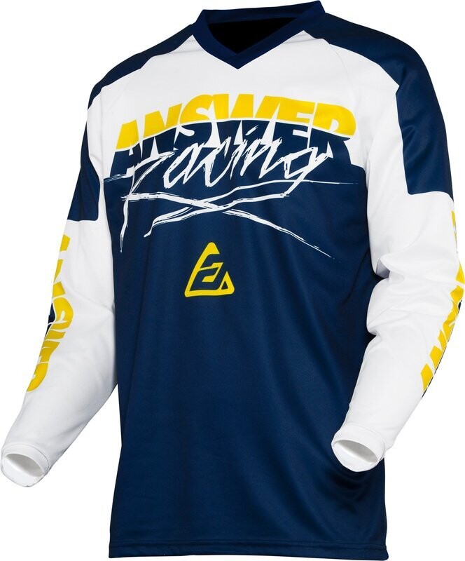 Camiseta Answer SYNCRON PRO GLO Amarillo/Azul Oscuro/Blanco, Talla L