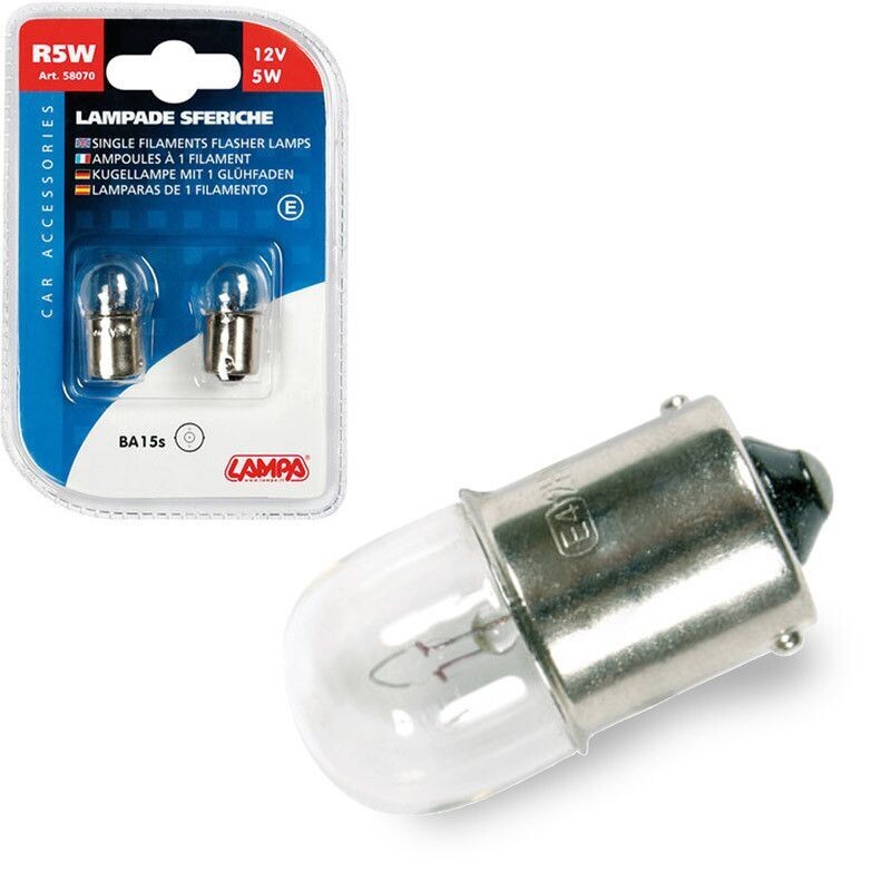 LAMPARA R5W12V 55WBA15S HOMOLOGACION E (BLISTER 2 UNIDADES)
