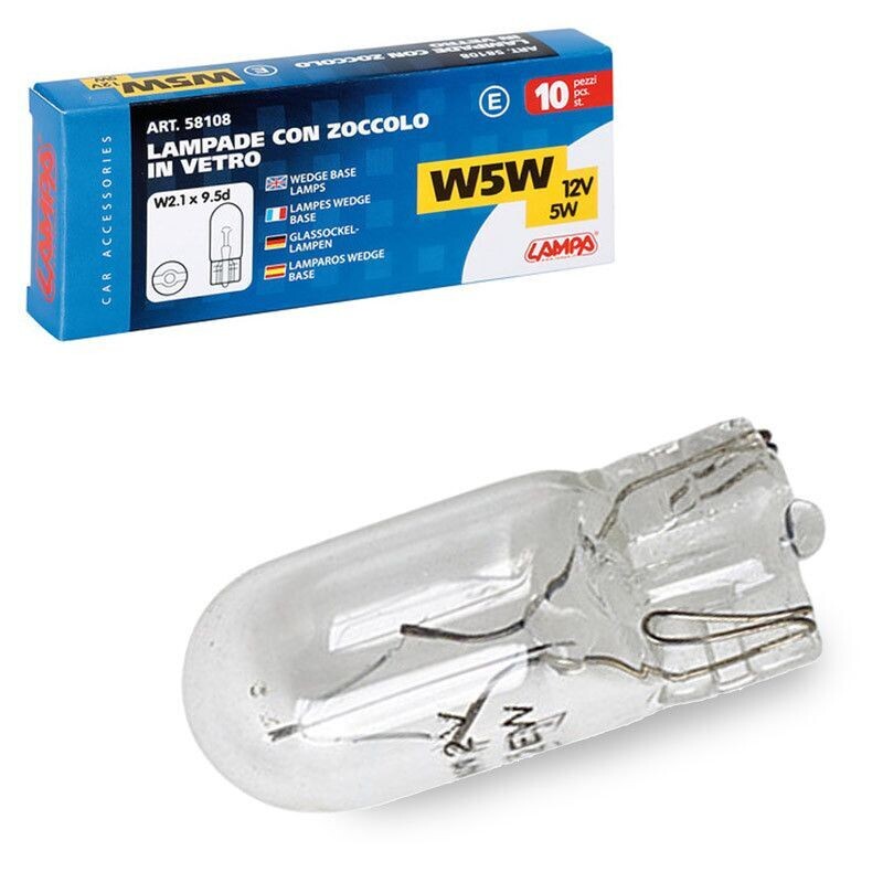 LAMPARA W5W 12V 5W W2,1X9,5D HOMOLOGACION E (10 UNIDADES)