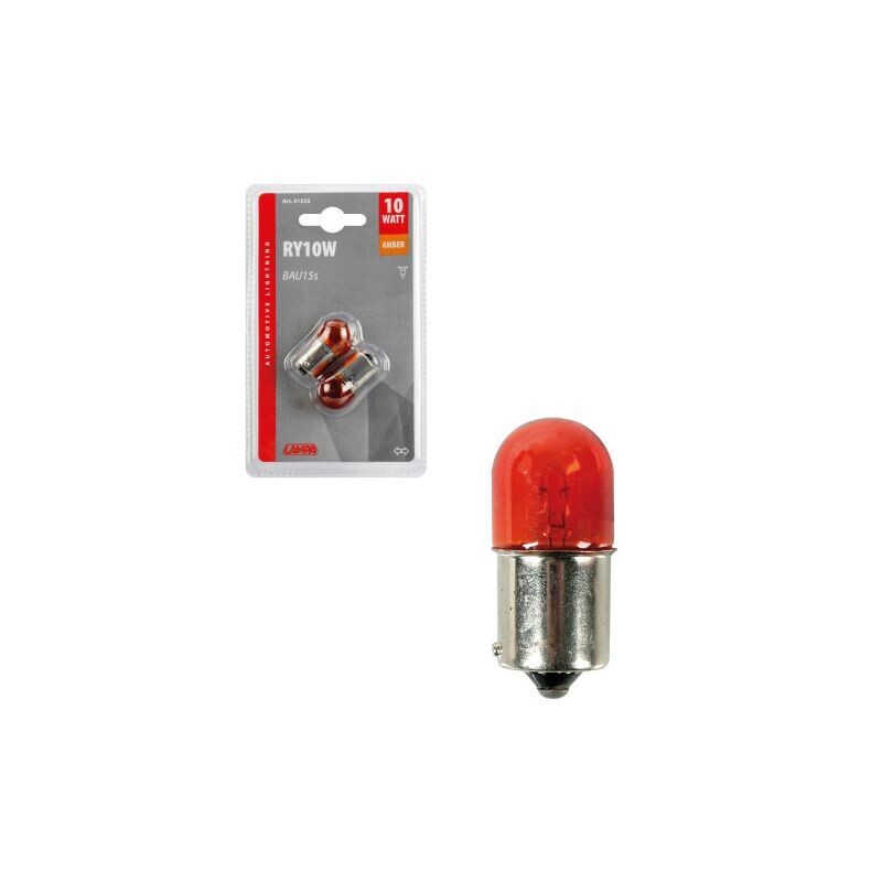 LAMPARA ESFERICA AMBAR 12V 10W 2 PCS