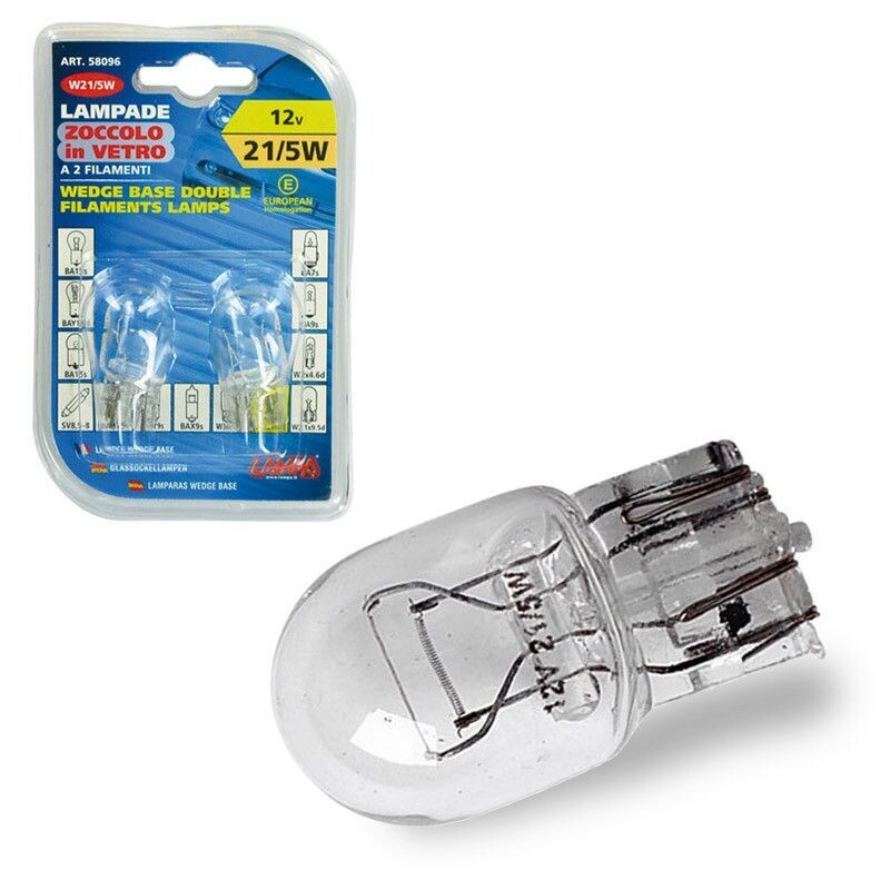 LAMPARA W21/5W 2 FILAMENTOS 12V W3X16Q HOMOLOGACION E (BLISTER 2 UNIDADES)